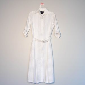 NWOT Brooks Brothers Fitted Pinstripe Shirt Dress